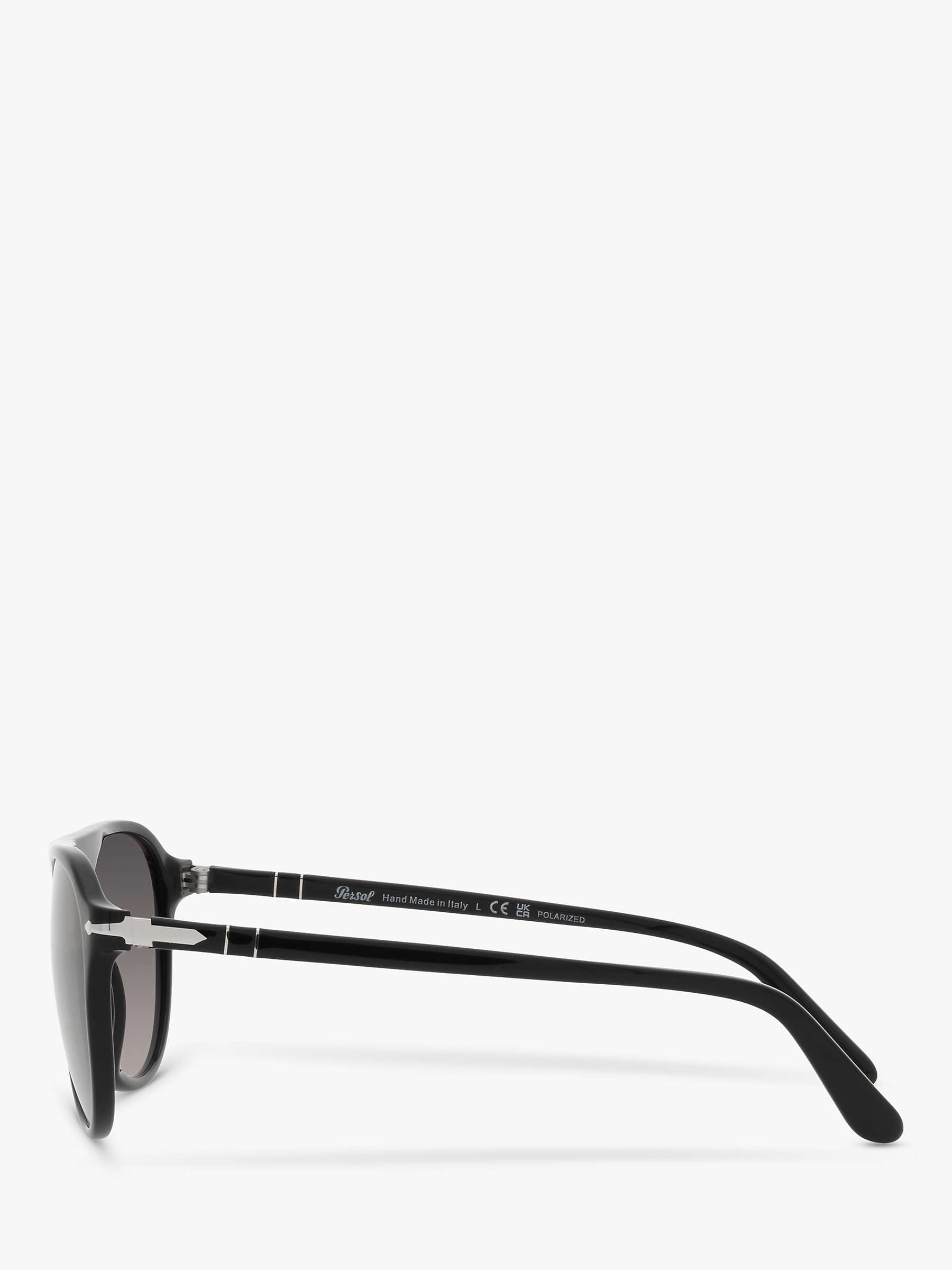 Buy Persol PO3302S Unisex Aviator Polarised Sunglasses, Black/Grey Gradient Online at johnlewis.com