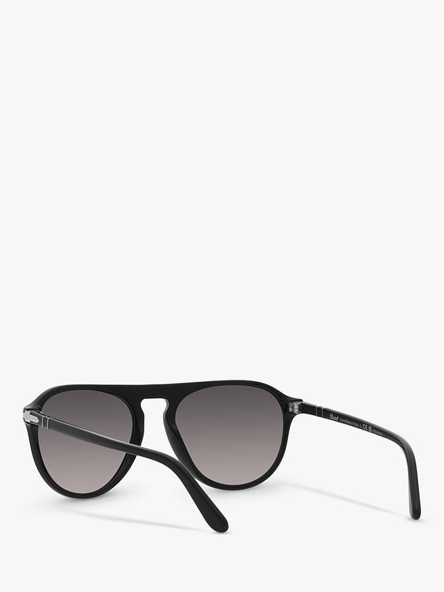 Persol PO3302S Unisex Aviator Polarised Sunglasses, Black/Grey Gradient