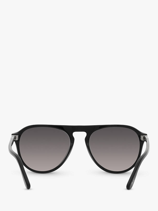 Persol PO3302S Unisex Aviator Polarised Sunglasses, Black/Grey Gradient