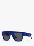 Versace VE4430U Men's Rectangular Sunglasses, Blue/Grey