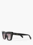 Celine CL40187I Women's Cat's Eye Sunglasses, Shiny Black/Beige Gradient