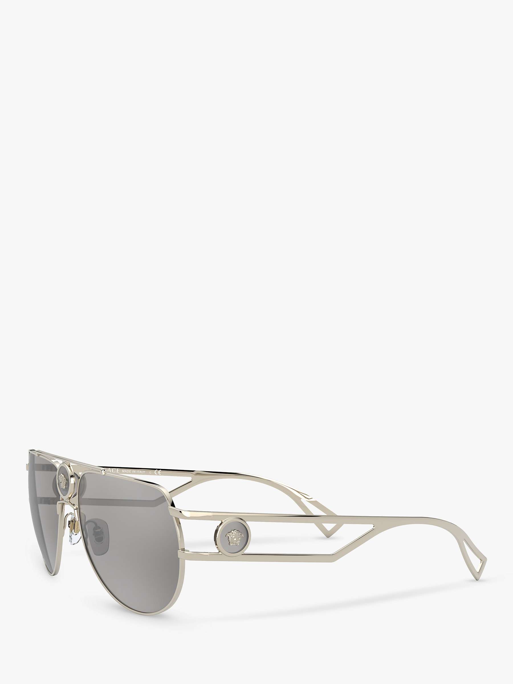 Buy Versace VE2225 Men's Pilot Sunglasses, Pale Gold Online at johnlewis.com