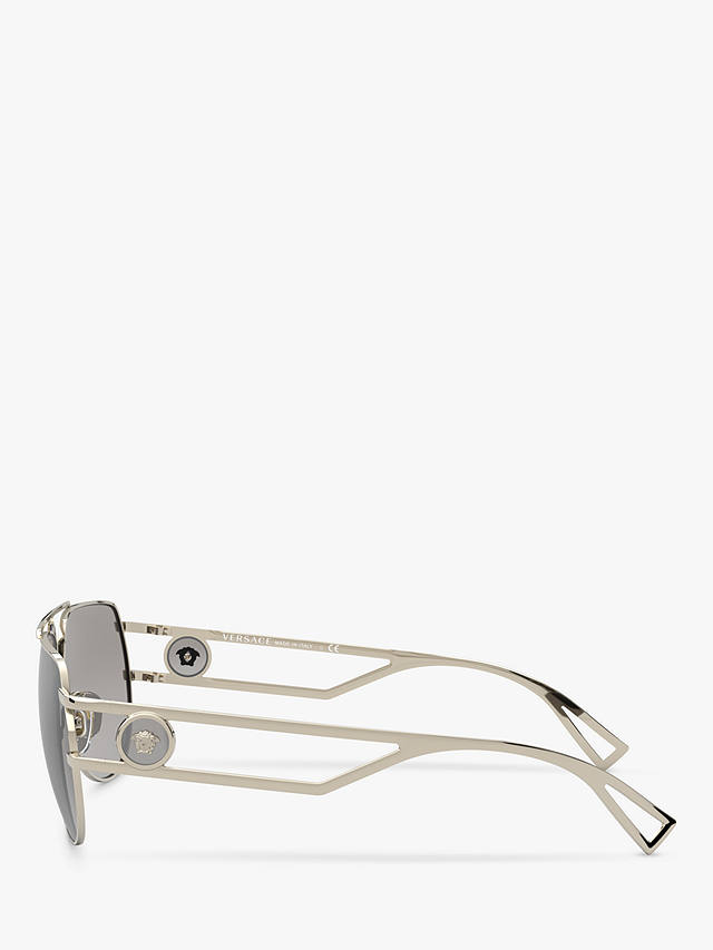 Versace VE2225 Men's Pilot Sunglasses, Pale Gold