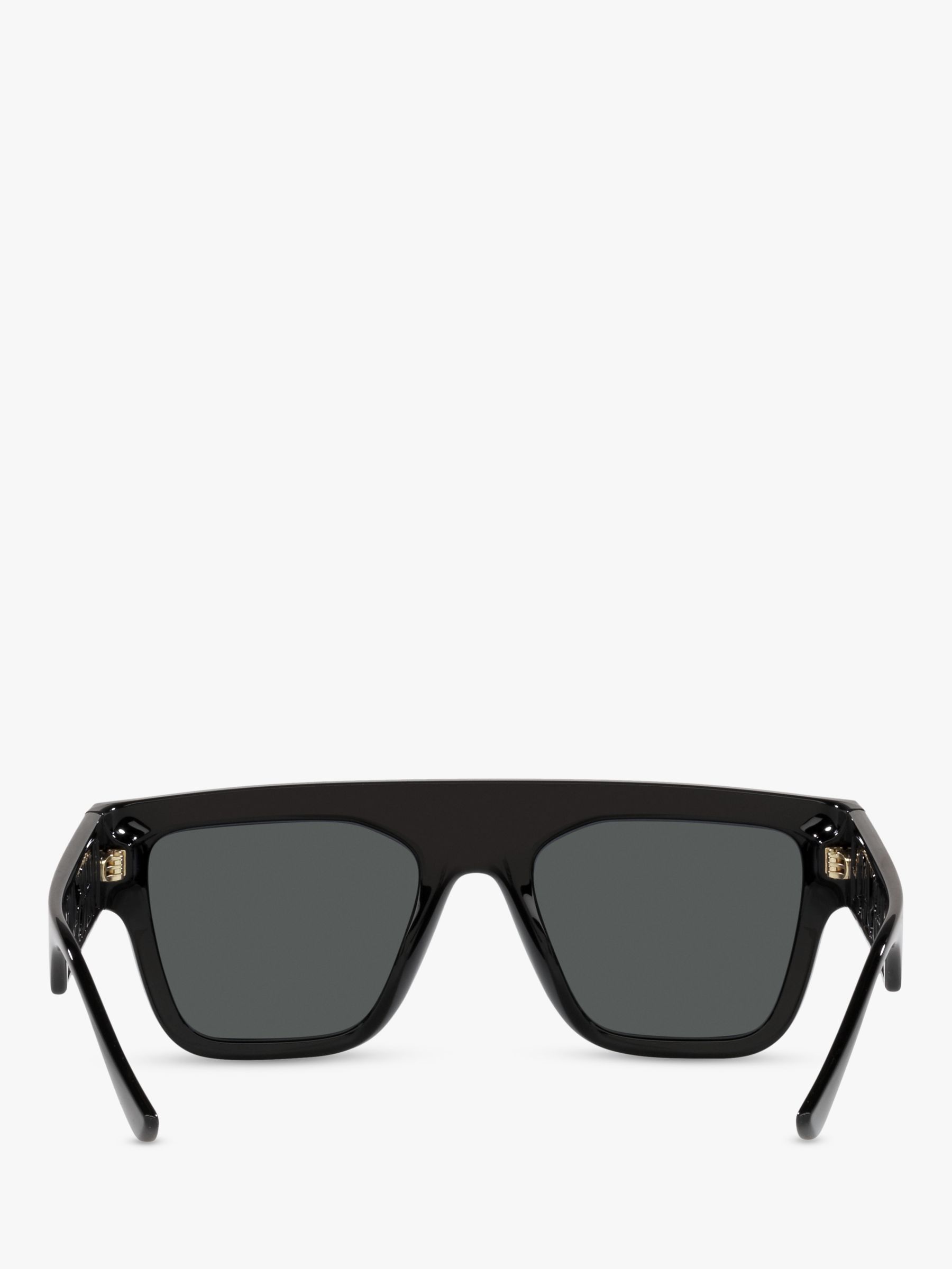 Versace VE4430U Men's Rectangular Sunglasses, Black/Grey at John Lewis ...