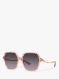 BVLGARI BV8252 Women's Irregular Sunglasses, Transparent Rose