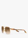 Ray-Ban RB3699 Unisex Square Sunglasses, Arista Gold/Brown Gradient