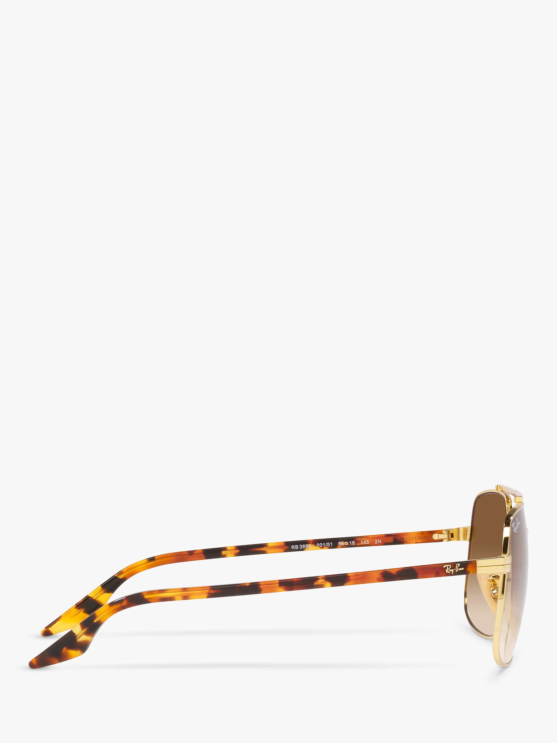 Buy Ray-Ban RB3699 Unisex Square Sunglasses, Arista Gold/Brown Gradient Online at johnlewis.com