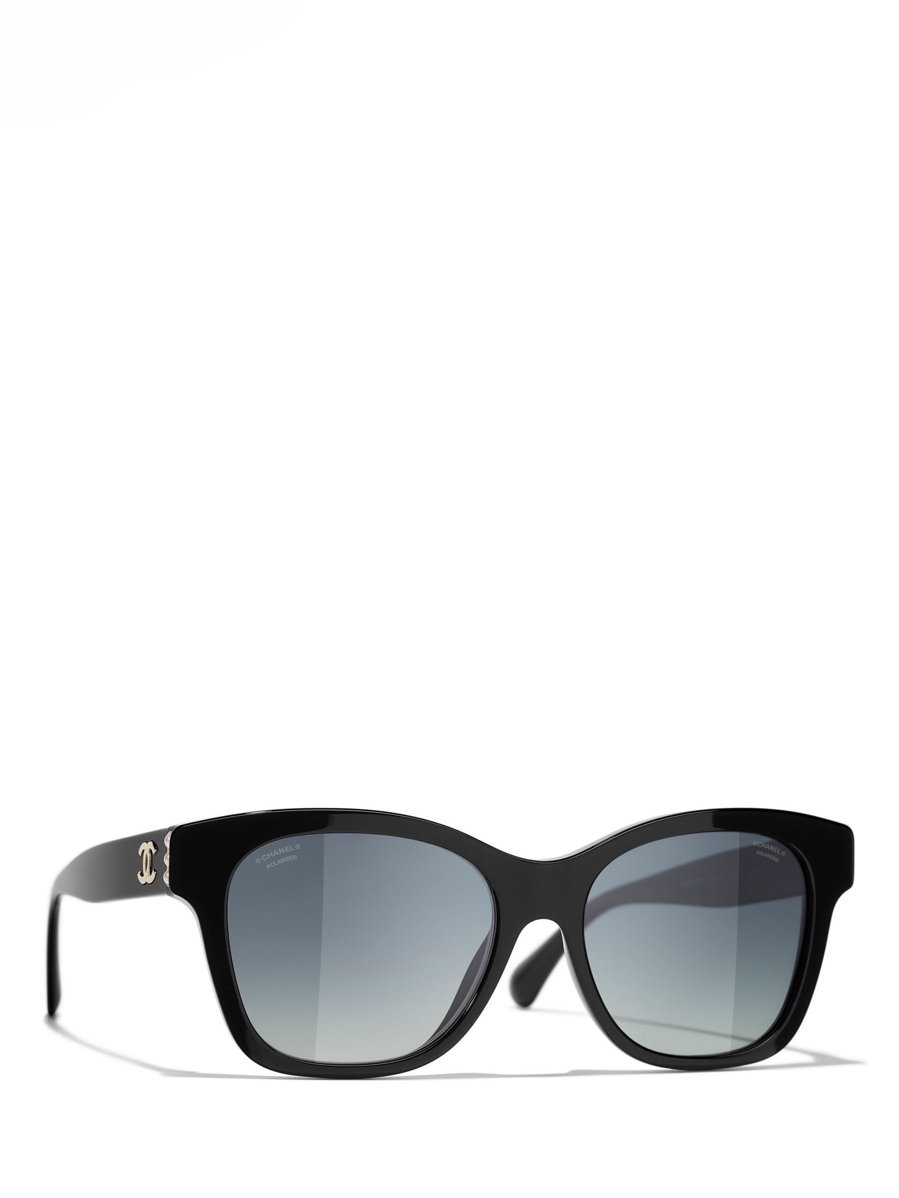 CHANEL Rectangular Sunglasses CH5482H Black/Grey Gradient at John Lewis &  Partners