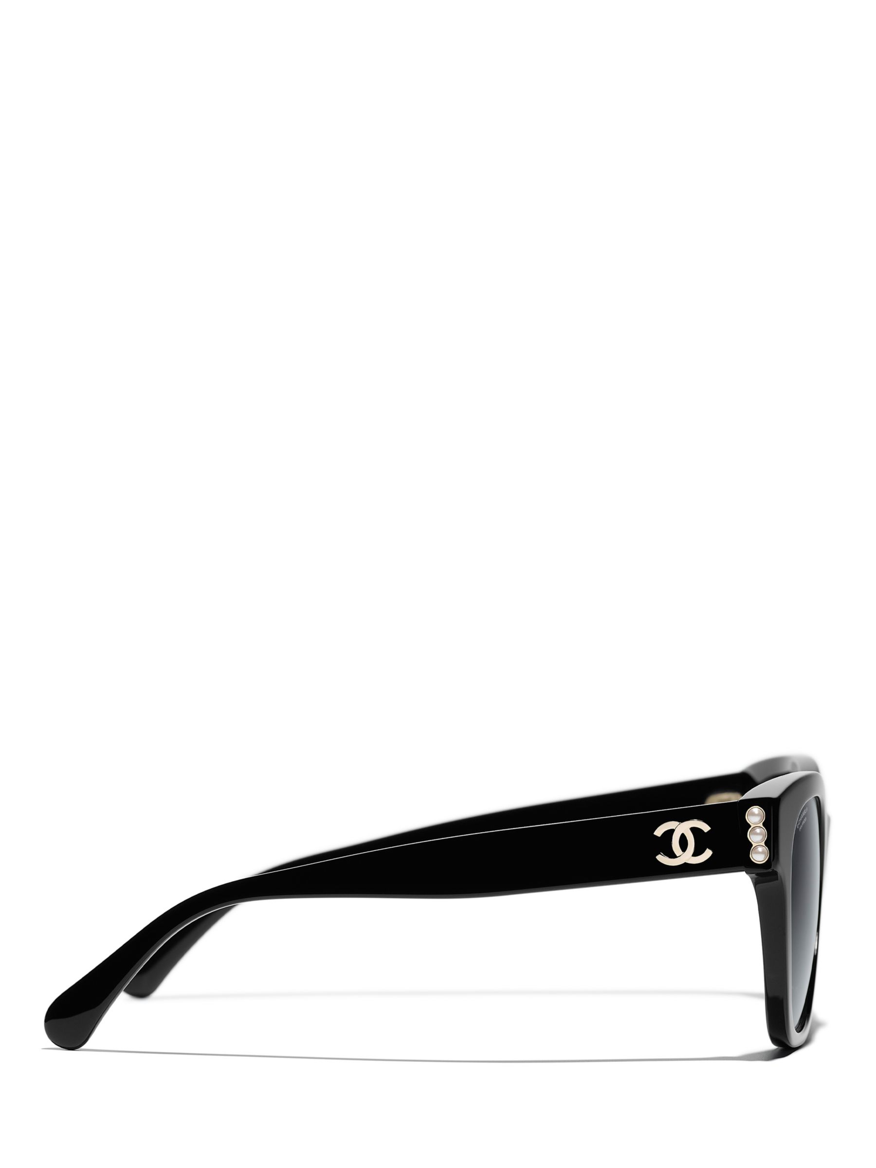 Buy CHANEL Rectangular Sunglasses CH5482H Black/Grey Gradient Online at johnlewis.com