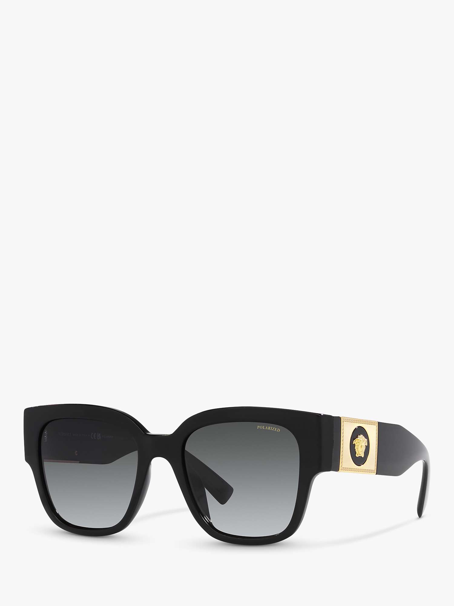 Buy Versace VE4437U Women's Polarised Pillow Sunglasses, Black/Grey Gradient Online at johnlewis.com