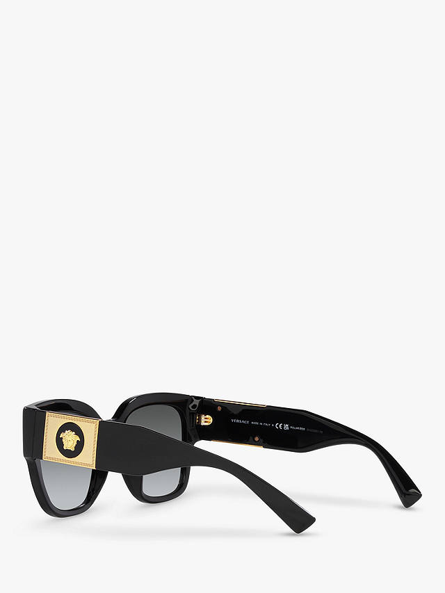 Versace VE4437U Women's Polarised Pillow Sunglasses, Black/Grey Gradient