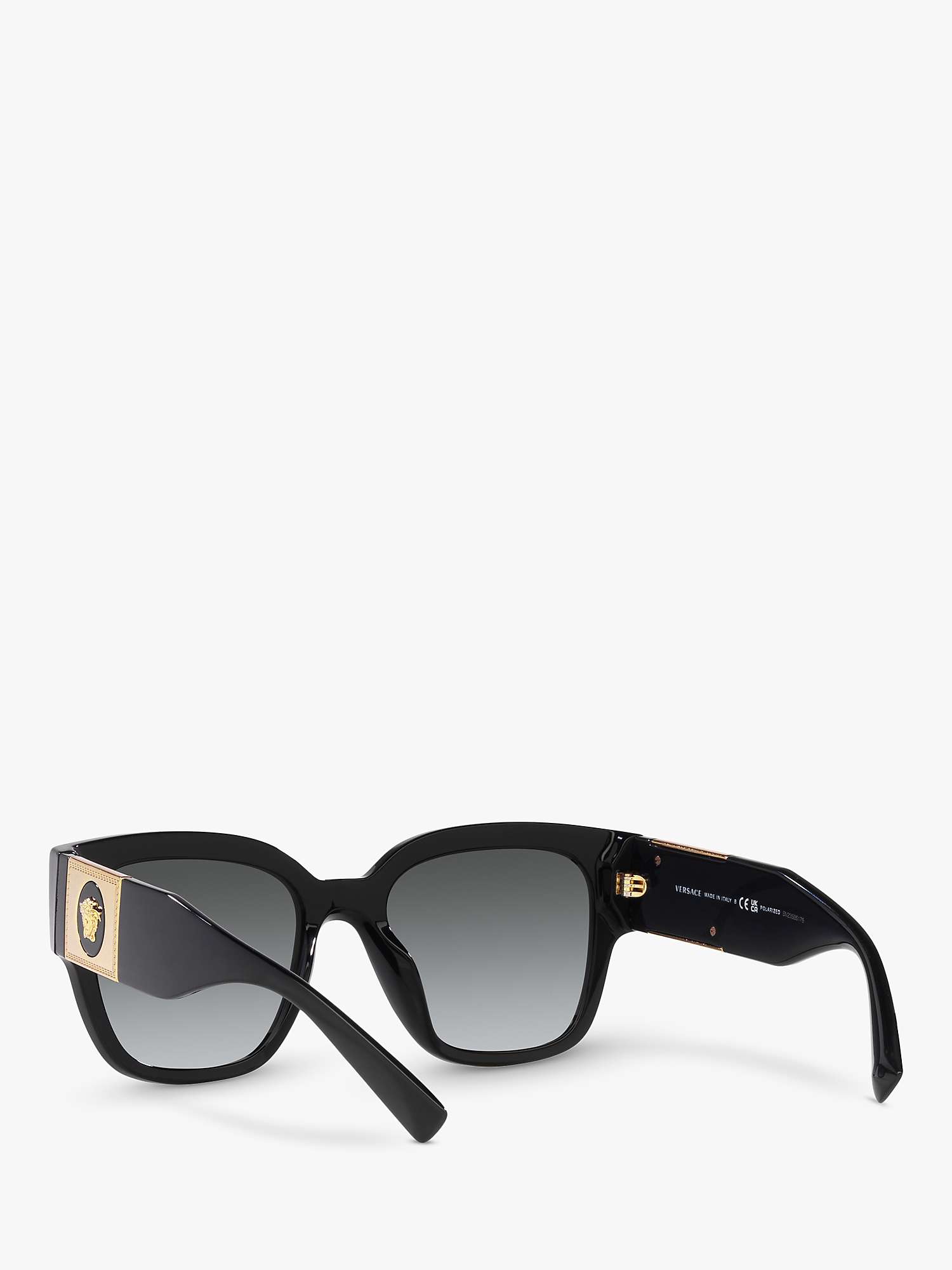 Buy Versace VE4437U Women's Polarised Pillow Sunglasses, Black/Grey Gradient Online at johnlewis.com