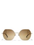 CHANEL Irregular Sunglasses CH4281QH Gold/Brown Gradient