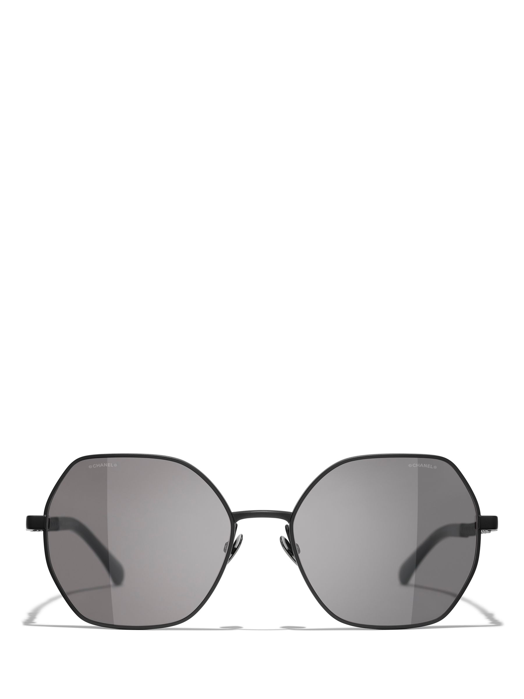 CHANEL Irregular Sunglasses CH4281QH Matte Black/Grey at John Lewis ...