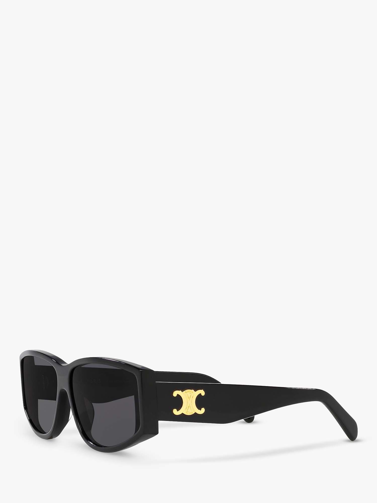 Buy Celine CL0003701330L163 Women's Rectangular Sunglasses, Shiny Black Online at johnlewis.com