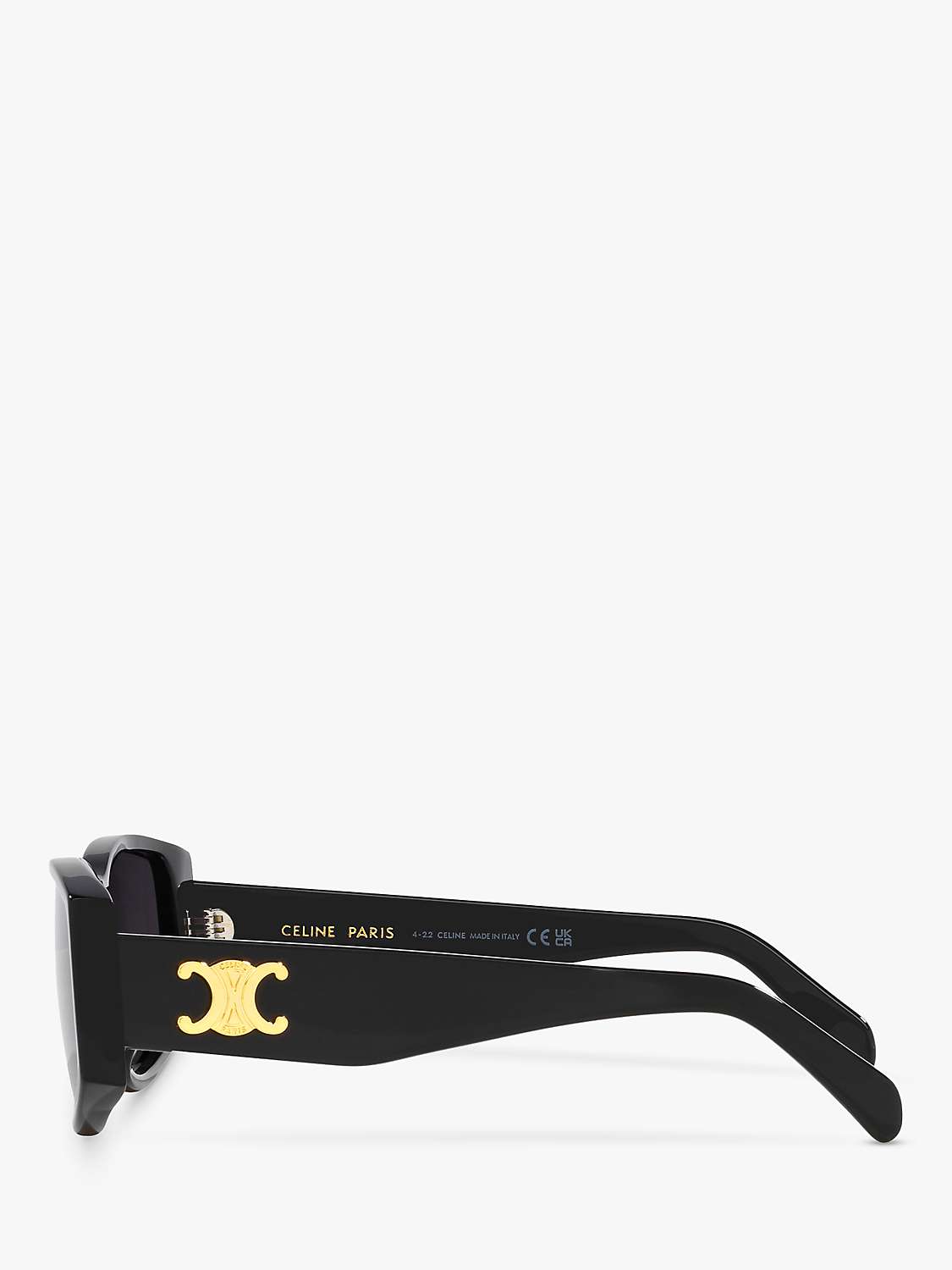 Buy Celine CL0003701330L163 Women's Rectangular Sunglasses, Shiny Black Online at johnlewis.com