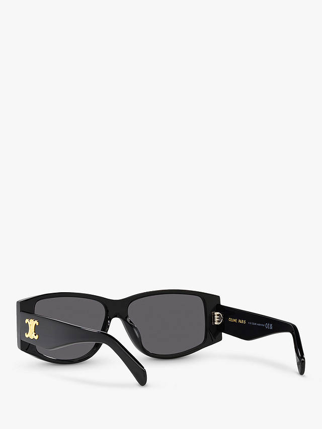 Celine CL0003701330L163 Women's Rectangular Sunglasses, Shiny Black