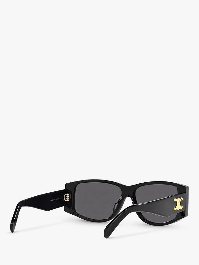Celine CL0003701330L163 Women's Rectangular Sunglasses, Shiny Black