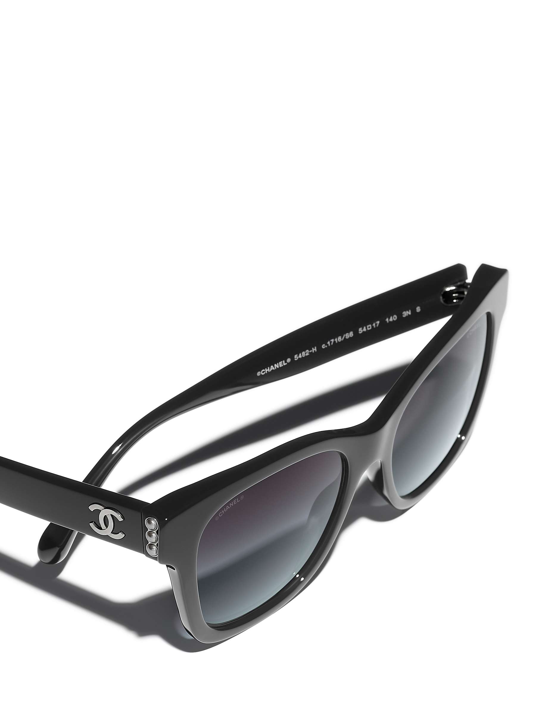 Buy CHANEL Rectangular Sunglasses CH5482H Black/Blue Gradient Online at johnlewis.com