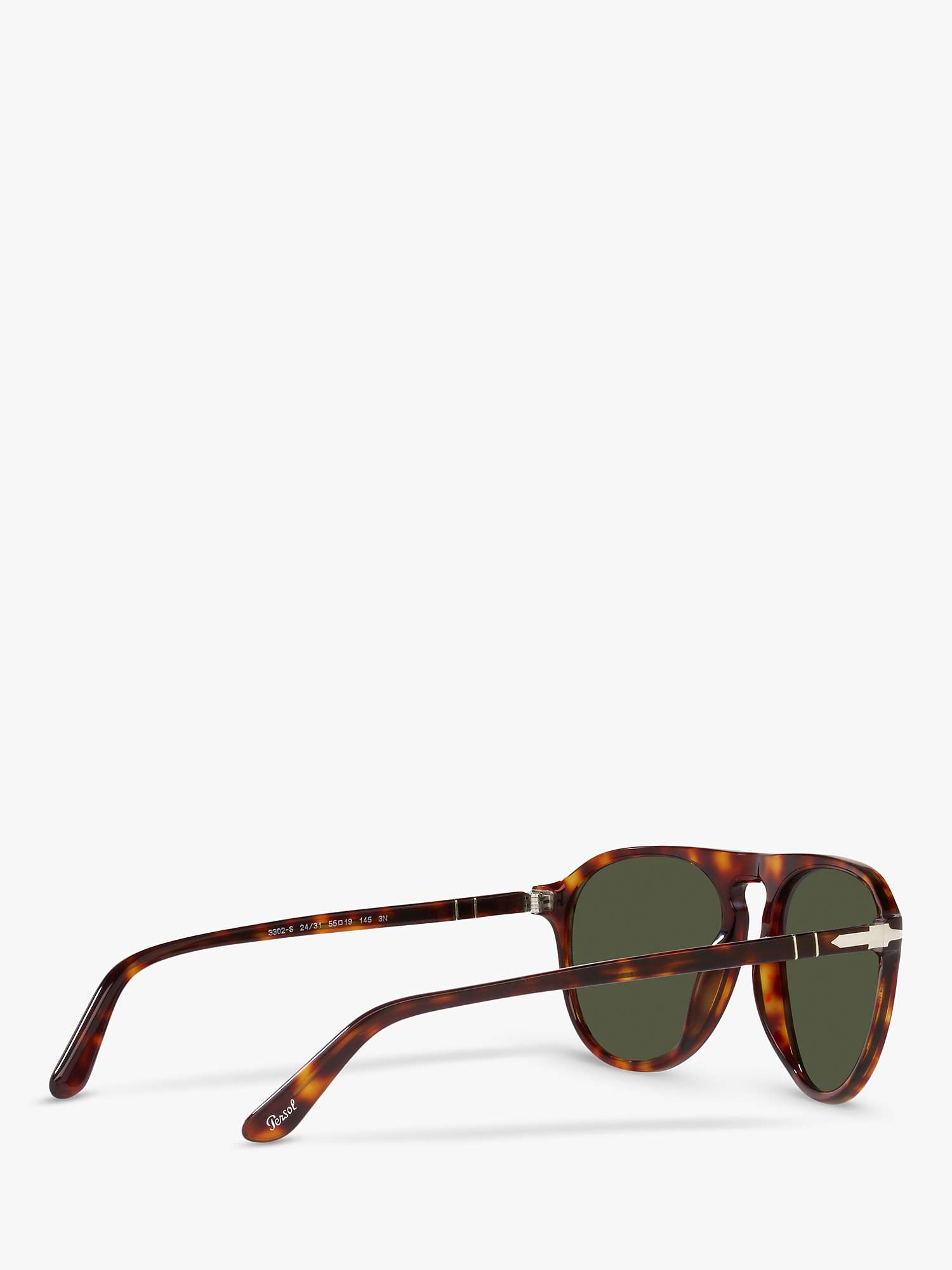 Buy Persol PO3302S Unisex Aviator Sunglasses, Havana/Green Online at johnlewis.com