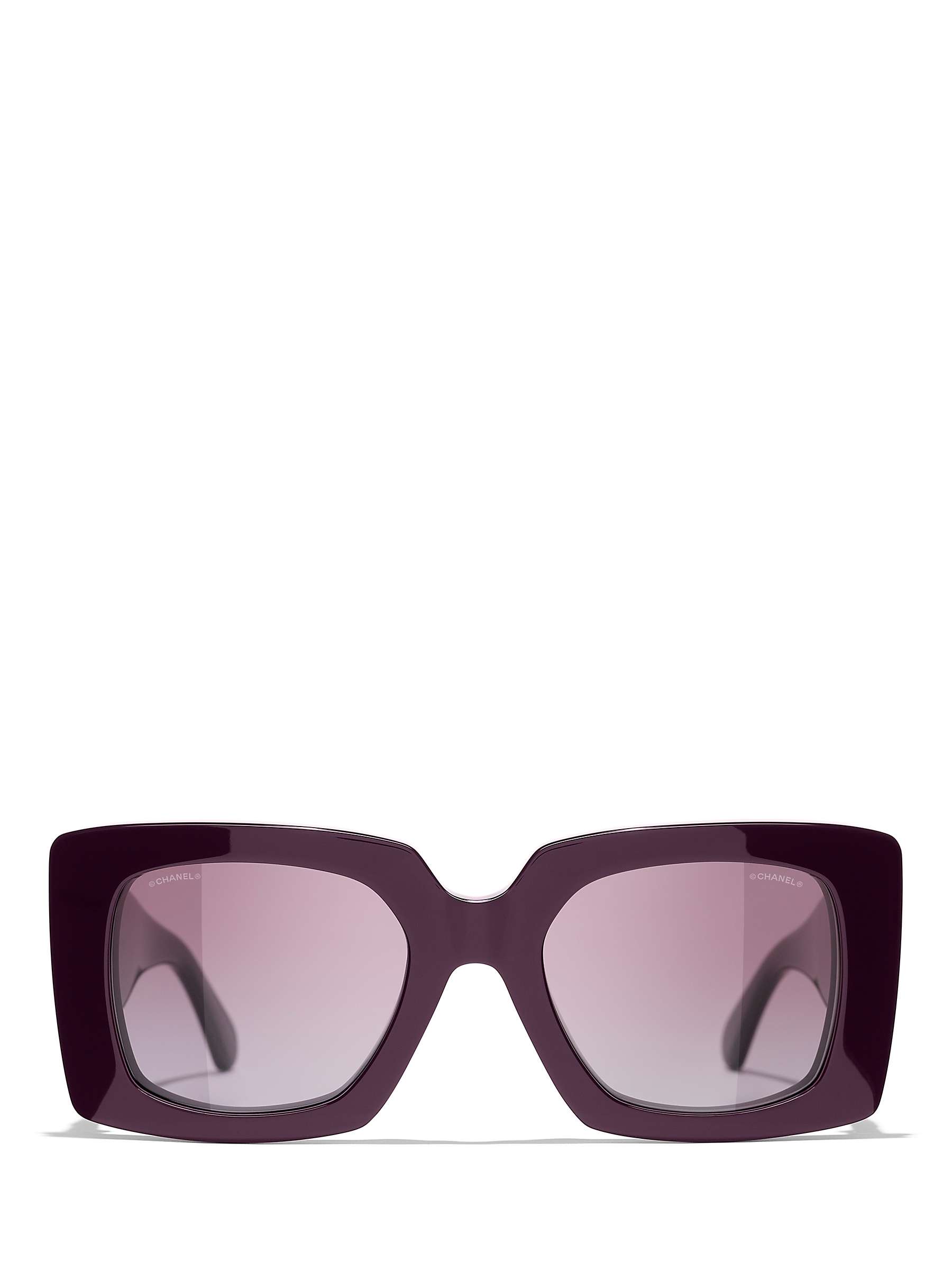 Buy CHANEL Rectangular Sunglasses CH5480H Bordeaux/Violet Gradient Online at johnlewis.com