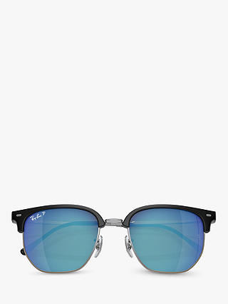 Ray-Ban RB8265 Irregular Sunglasses, Black/Silver