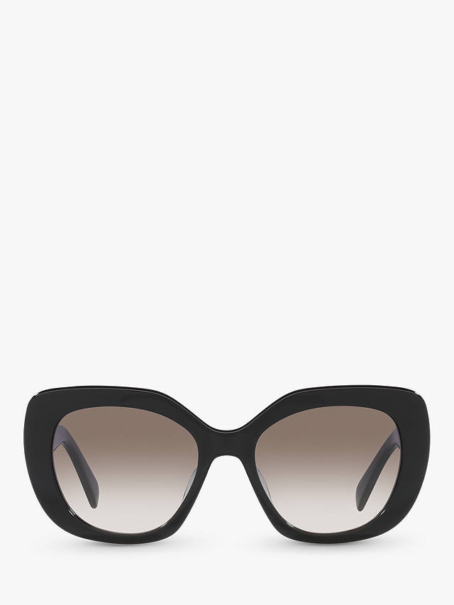 Celine CL40226U Women's Butterfly Sunglasses, Shiny Black/Beige ...