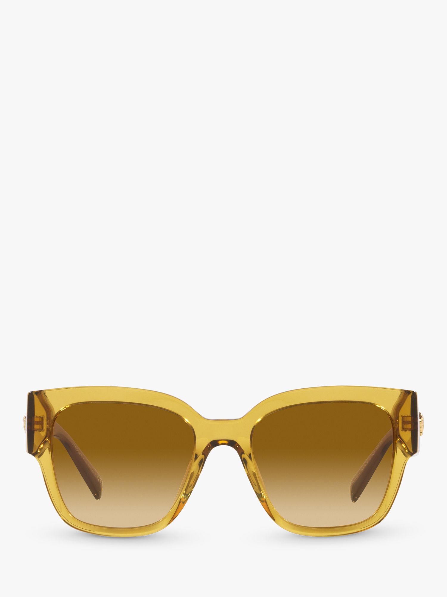 Versace VE4437U Women's Pillow Sunglasses, Transparent Honey/Brown Gradient