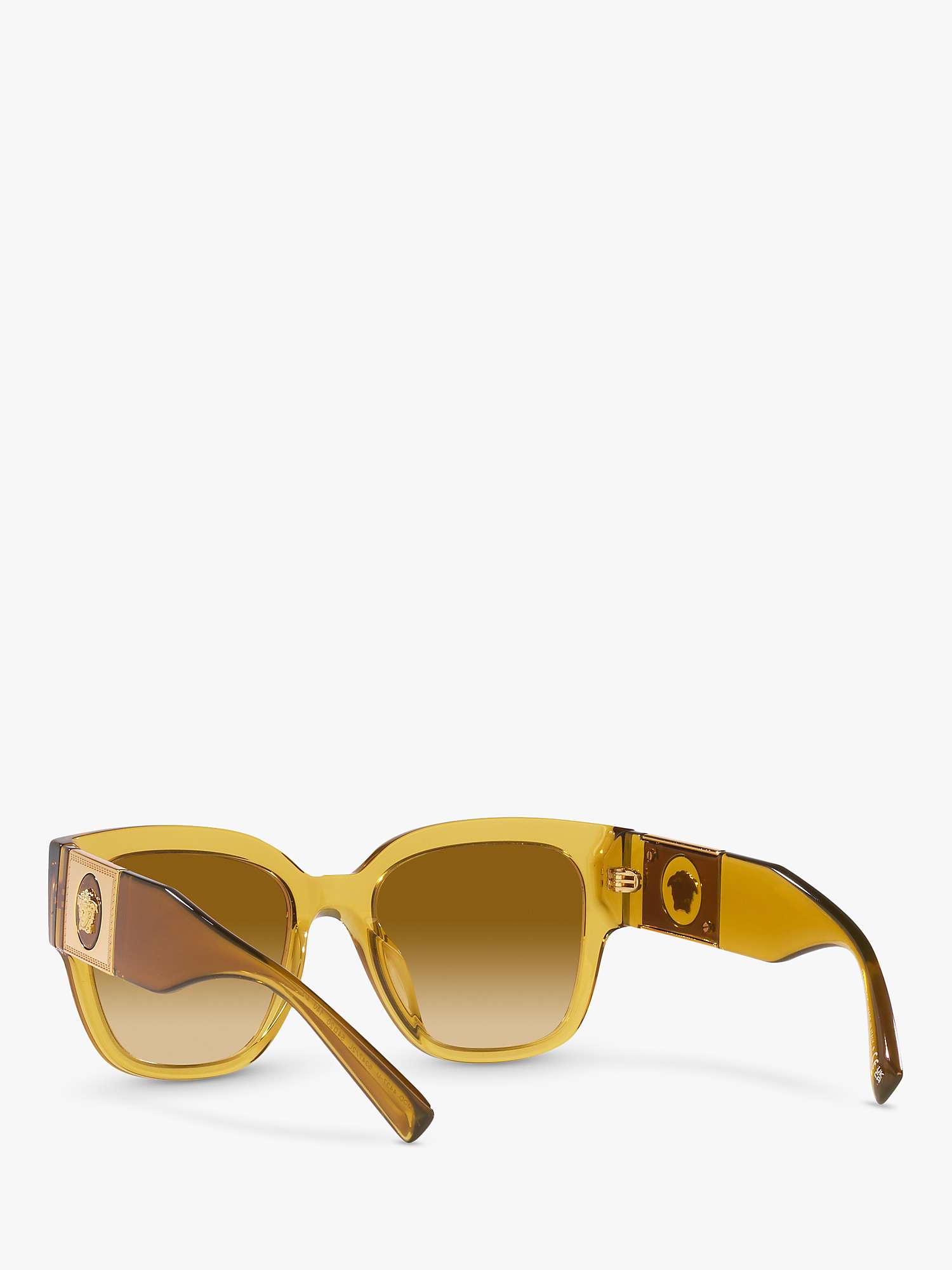 Buy Versace VE4437U Women's Pillow Sunglasses, Transparent Honey/Brown Gradient Online at johnlewis.com