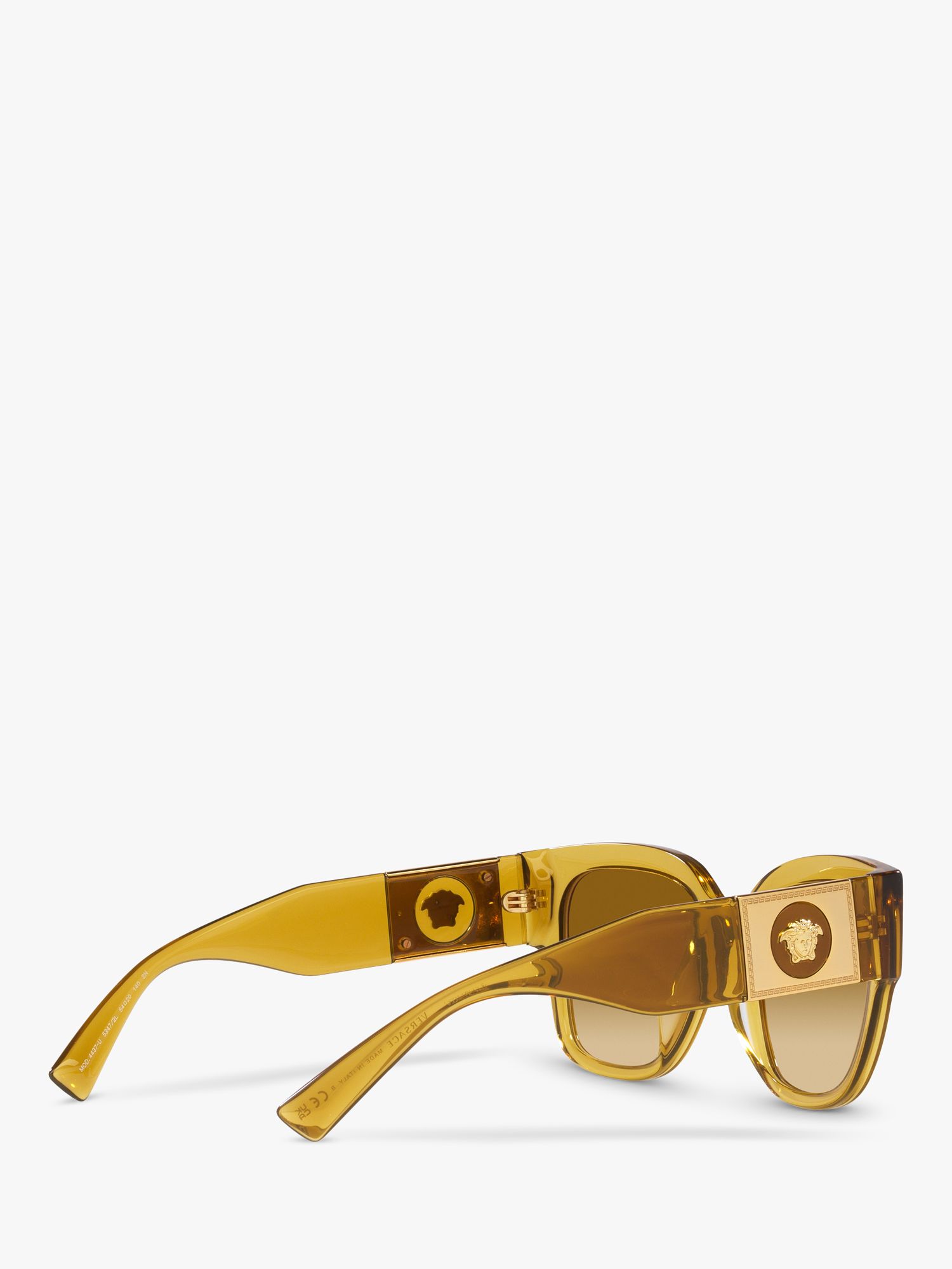 Versace VE4437U Women's Pillow Sunglasses, Transparent Honey/Brown Gradient