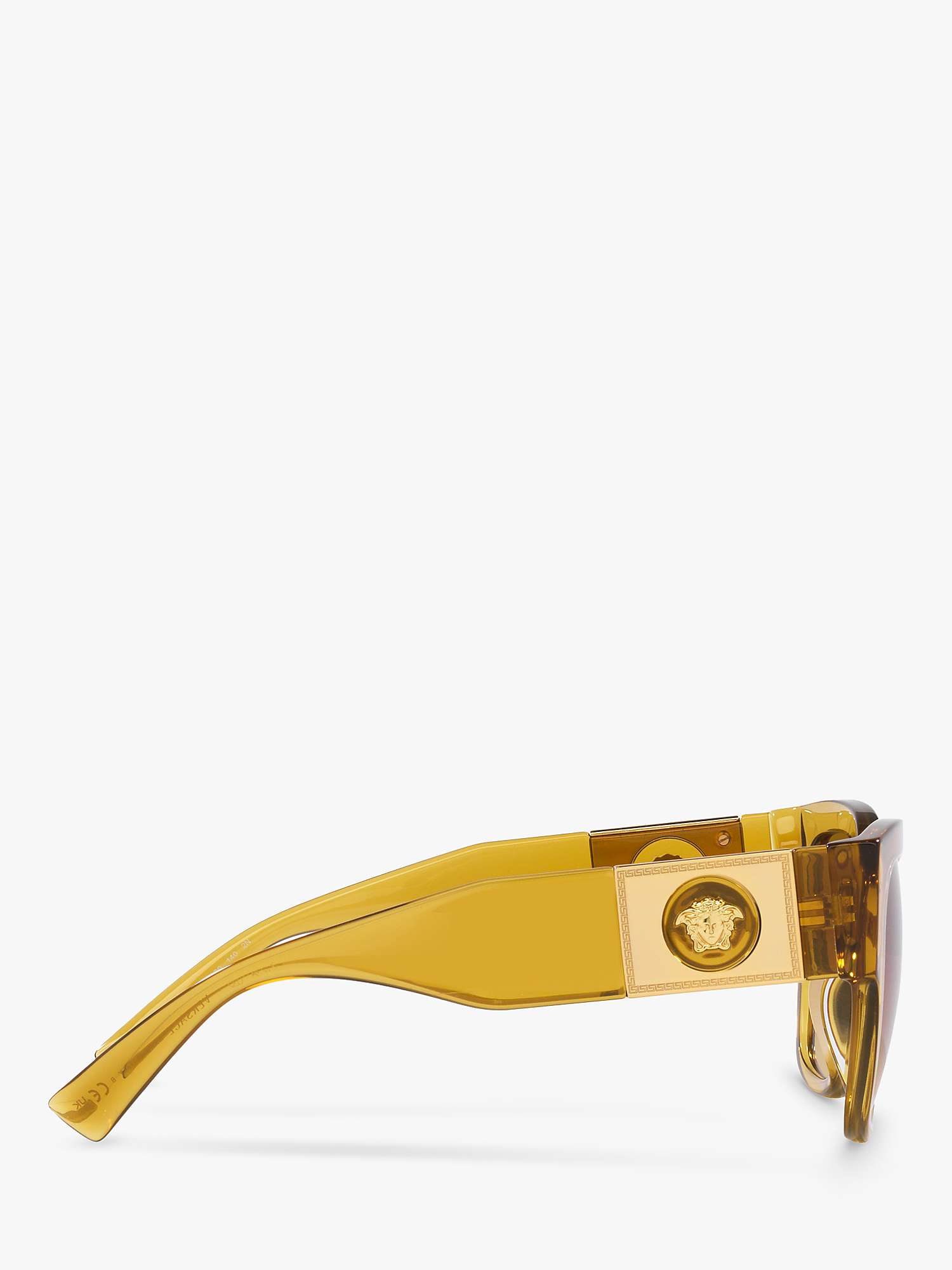 Buy Versace VE4437U Women's Pillow Sunglasses, Transparent Honey/Brown Gradient Online at johnlewis.com