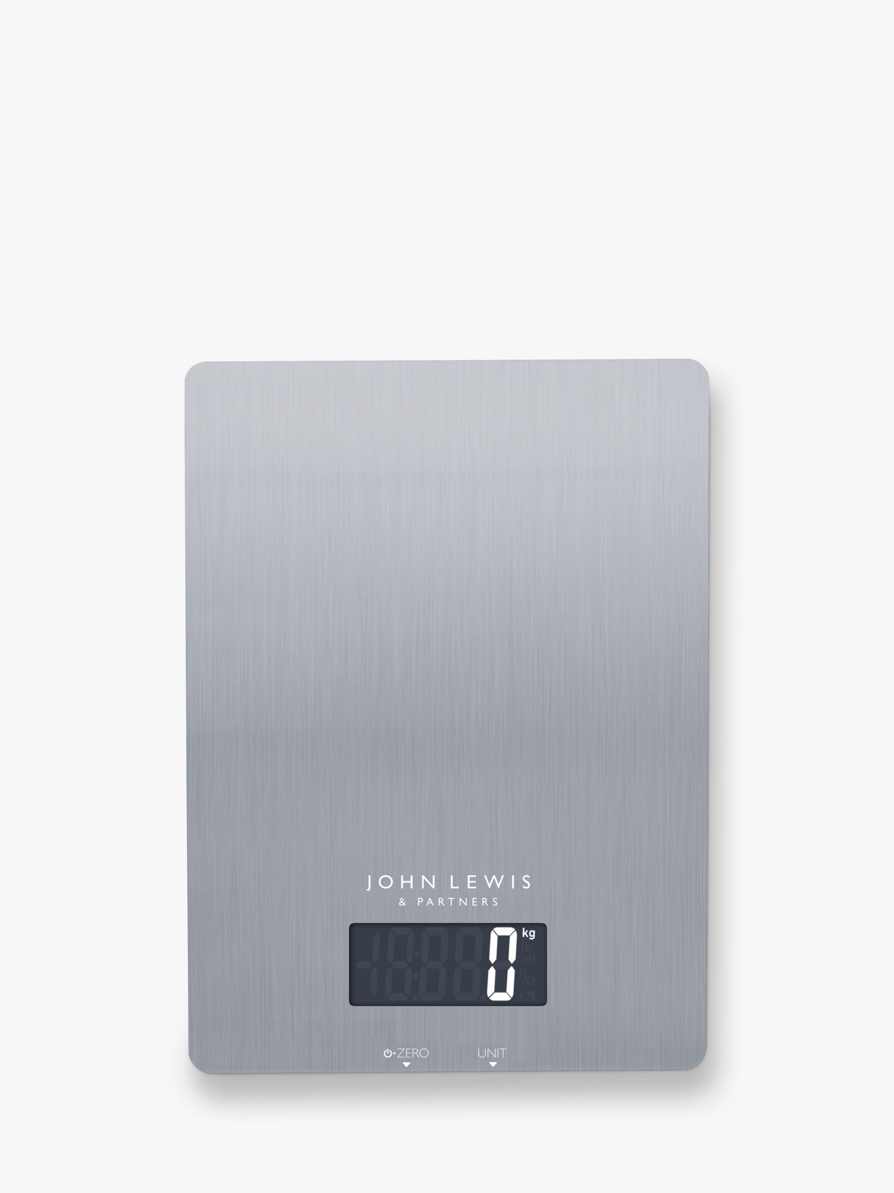 Photo of John lewis stainless steel glass platform digital kitchen scale 5kg silver