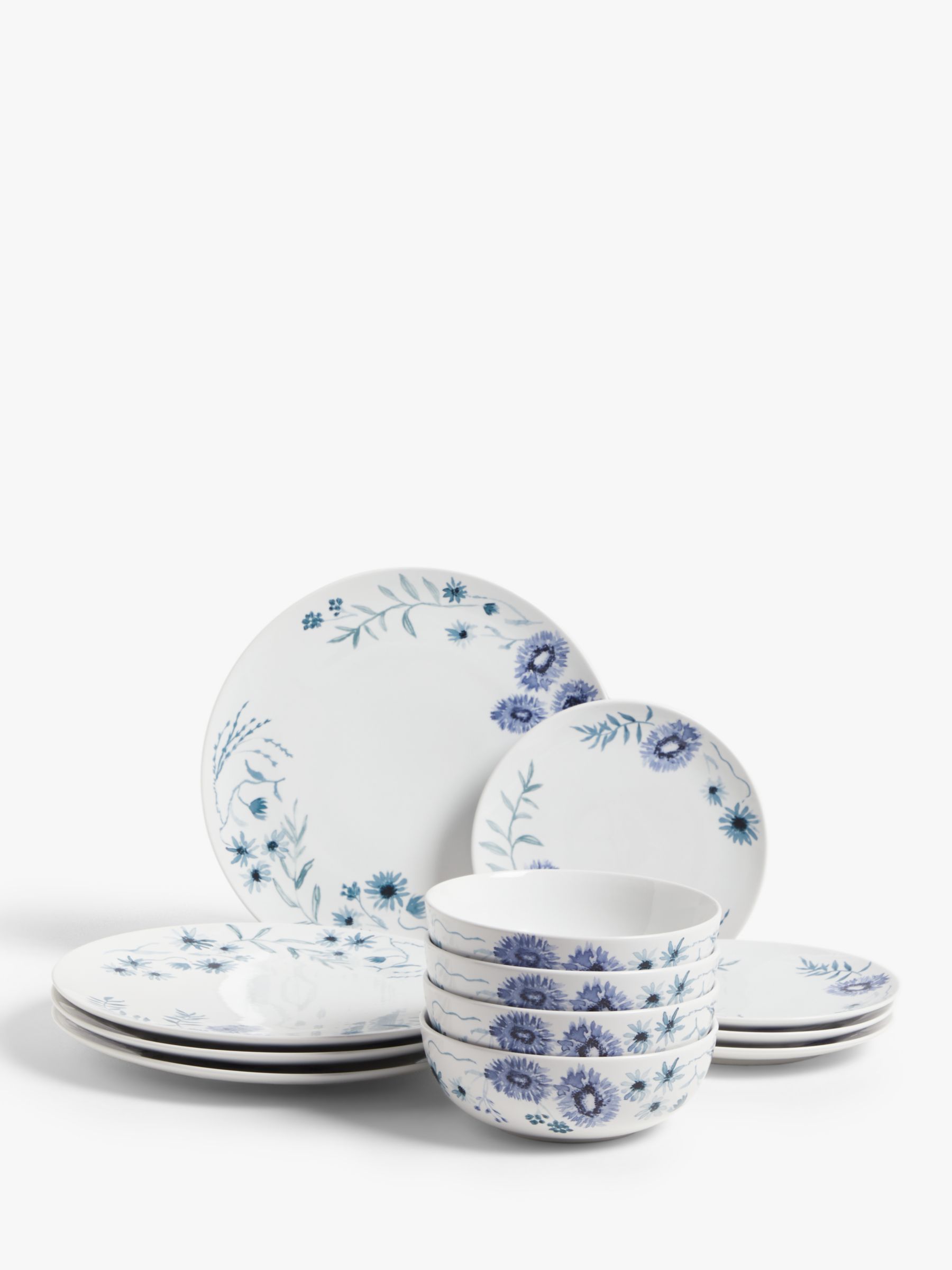 John Lewis ANYDAY Watercolour Floral Porcelain Dinnerware Set
