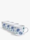 John Lewis ANYDAY Floral Porcelain Mug, Set of 4, 360ml, Blue