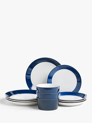 John Lewis ANYDAY Ripple Porcelain Dinnerware Set, 12 Piece