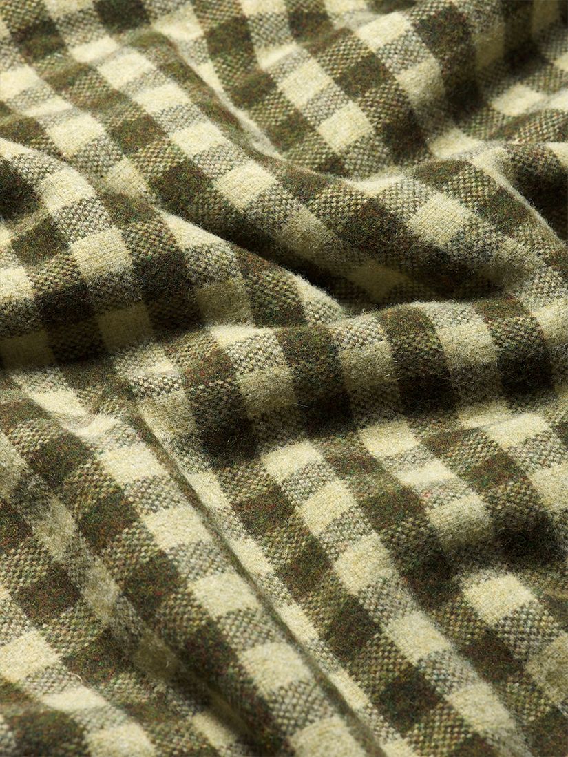 Piglet in Bed Warm Blue Gingham Wool Blanket