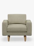 Hutch Rise Block Arm Armchair, Light Leg