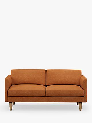 Rise Range, Hutch Rise Curve Arm Large 3 Seater Sofa, Light Leg, Textured Weave Rust