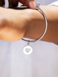 Recognised Heart Popon Bangle, Silver