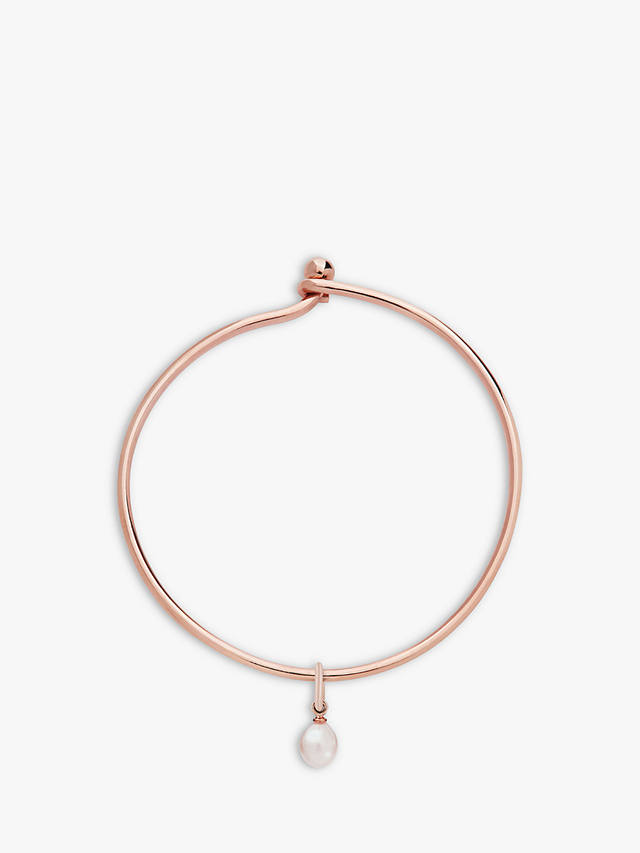 Recognised Freedom Pearl Popon Bangle, Rose Gold/White 