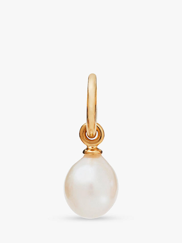 Recognised Freedom Pearl Popon Pendant Charm, Gold/White