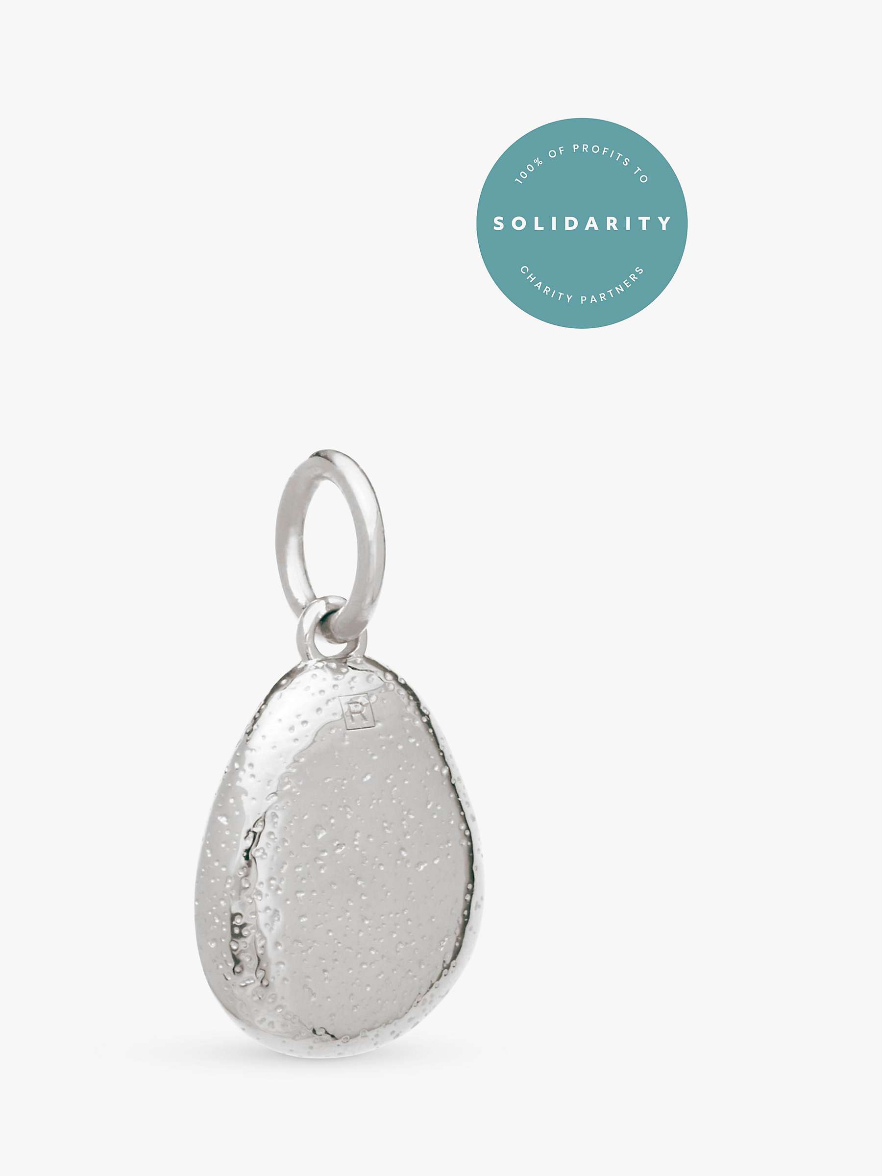 Buy Recognised Textured Pebble Popon Charm, Silver Online at johnlewis.com