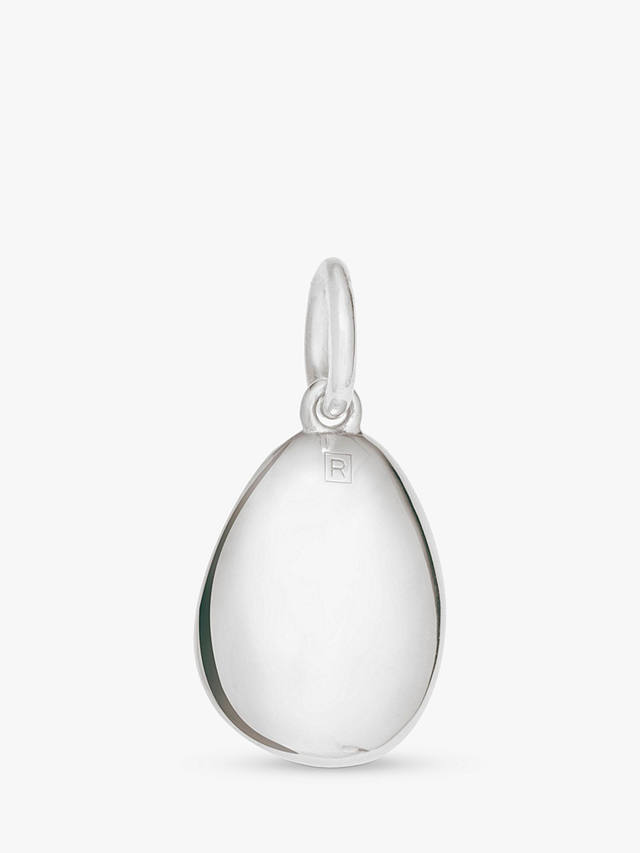 Recognised Smooth Pebble Popon Pendant Charm, Silver