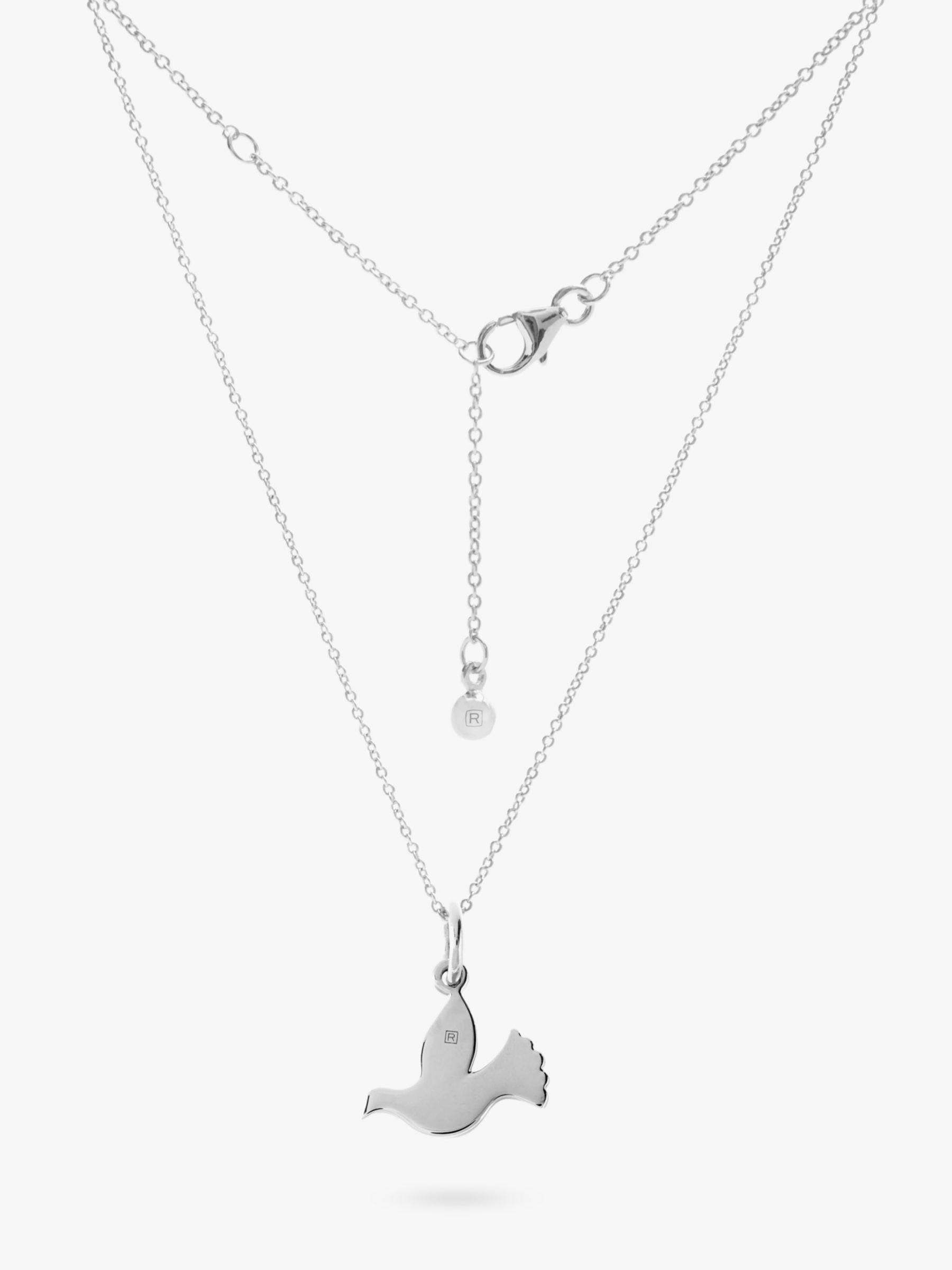 Recognised Dove Popon Pendant Necklace, Silver at John Lewis