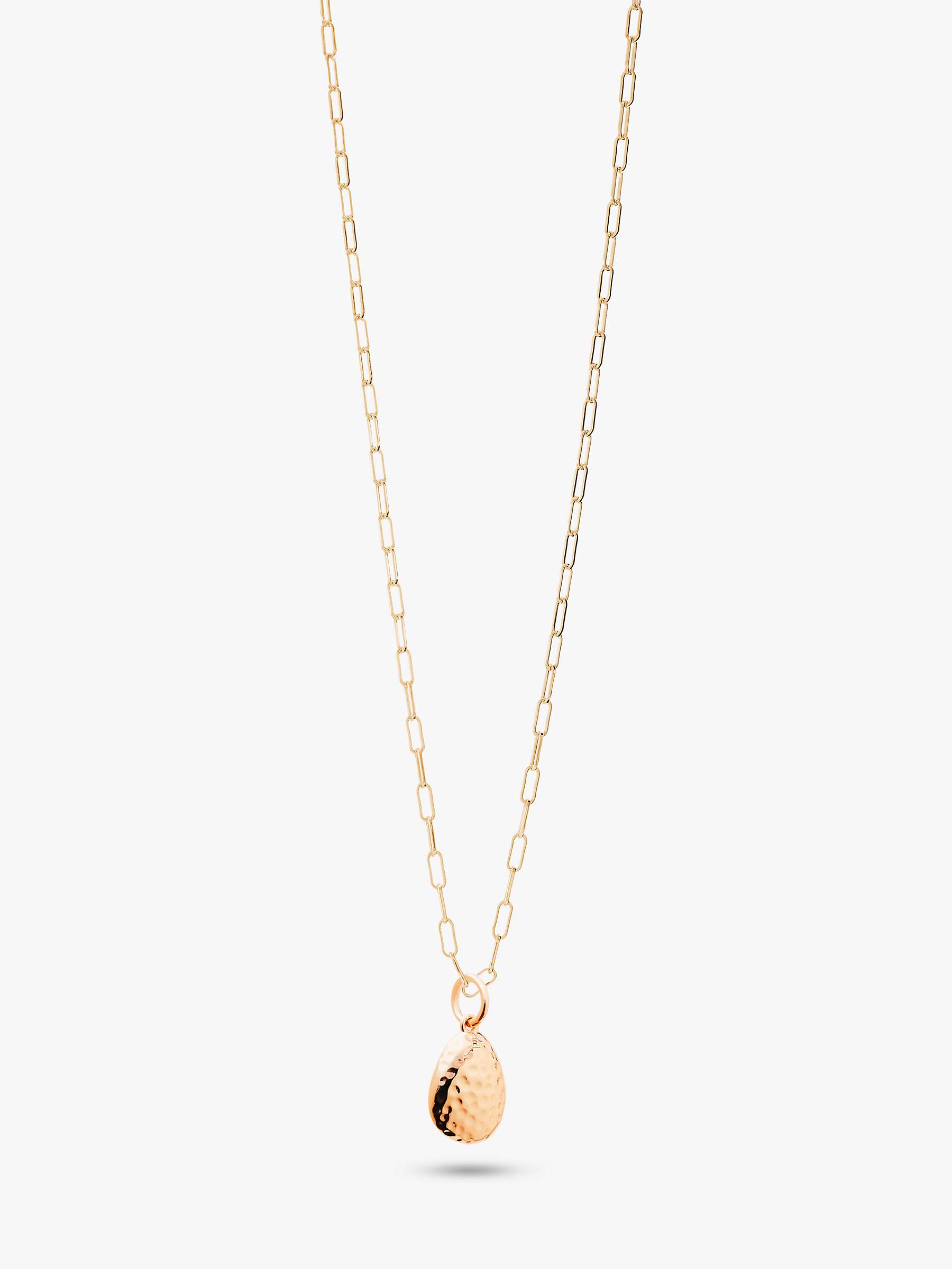 Buy Recognised Hammered Pebble Popon Pendant Necklace, Gold Online at johnlewis.com