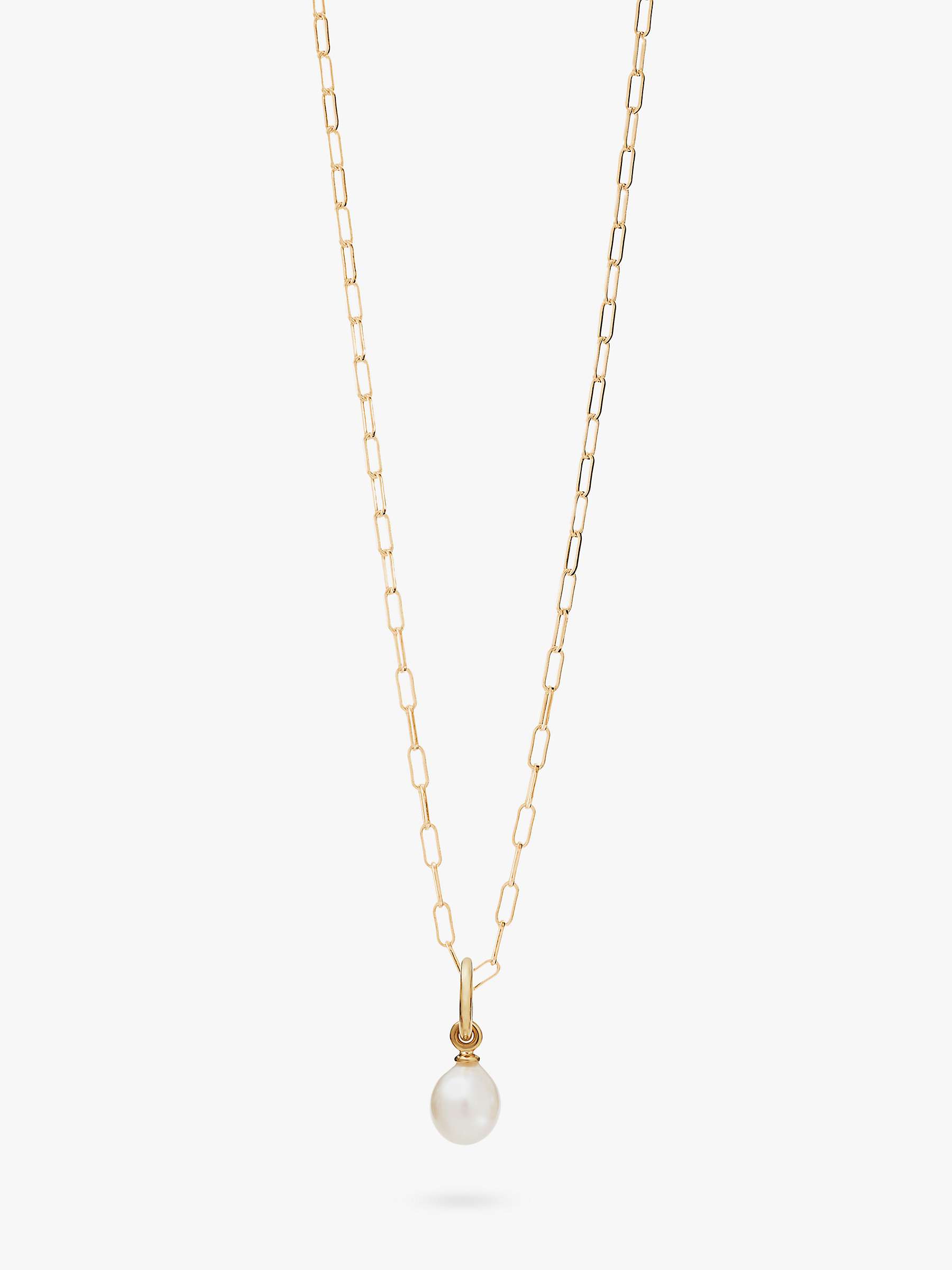 Buy Recognised Freedom Pearl Paperlink Chain Pendant Necklace, Gold Online at johnlewis.com