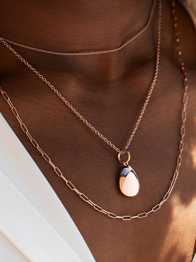 Recognised Pebble Popon Pendant Necklace, Rose Gold