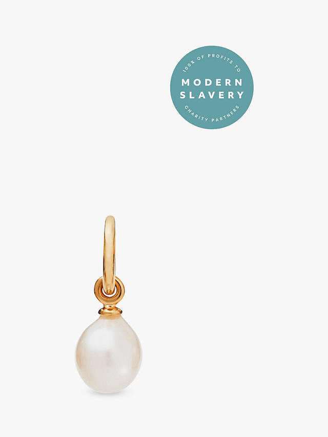 Recognised Freedom Pearl Pendant Necklace, Gold/White 