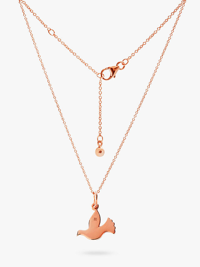 Recognised Dove Popon Pendant Necklace, Rose Gold