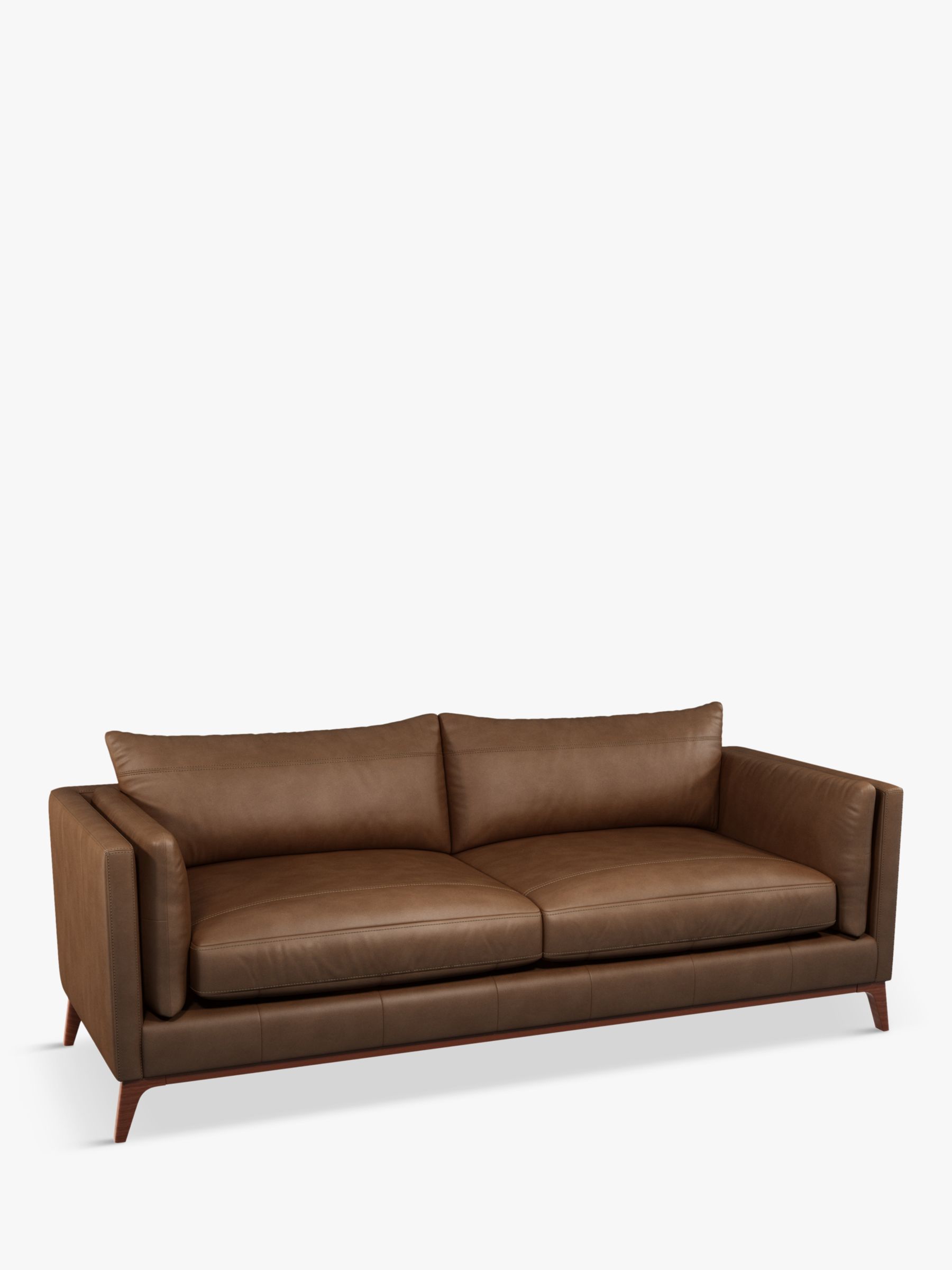 John Lewis Trim Grand 4 Seater Leather Sofa, Dark Leg